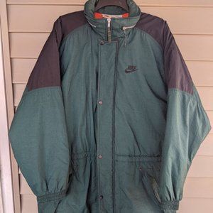 Vintage Nike Jacket Big Logo Embroidery Green Coat